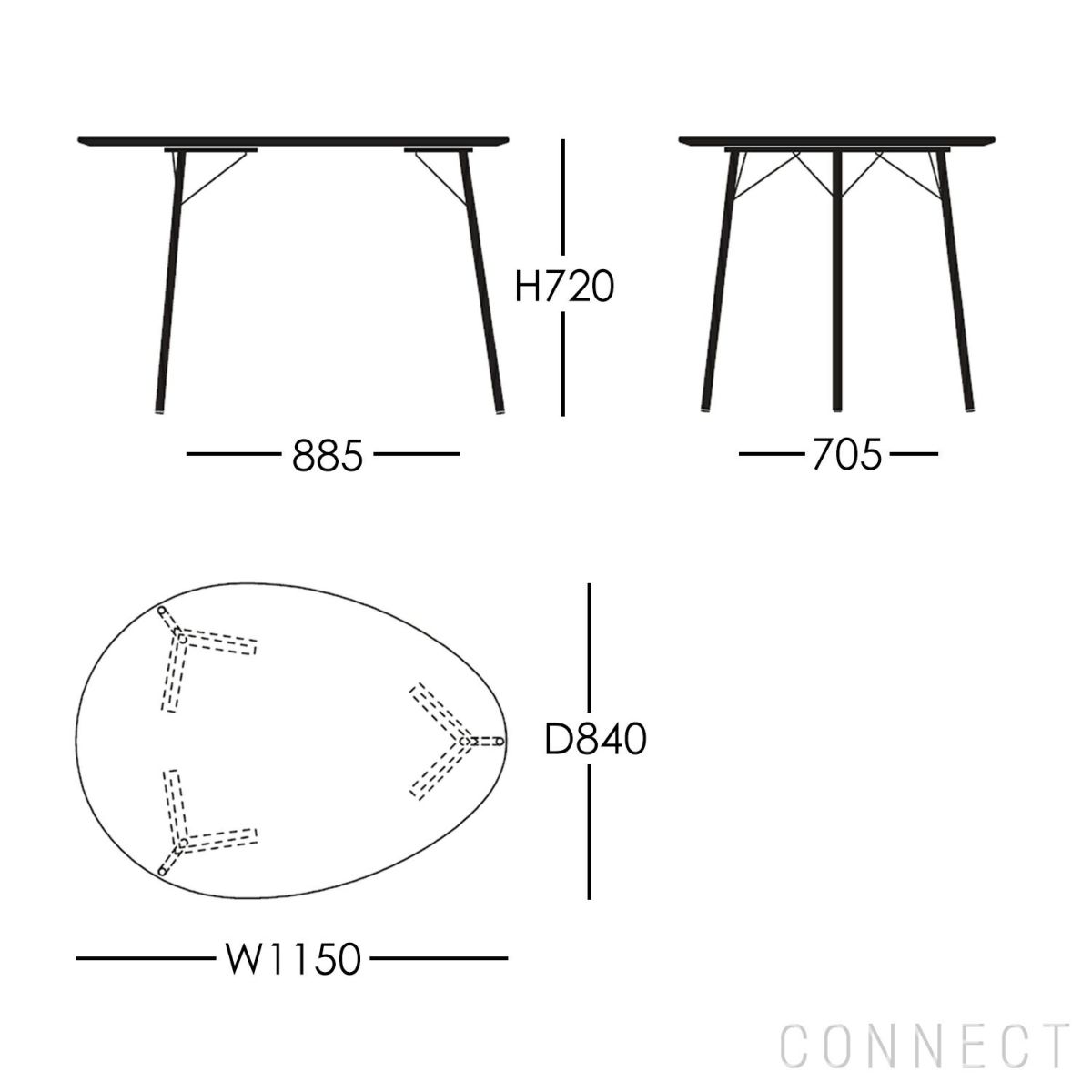 FRITZ HANSEN（フリッツ・ハンセン） / EGG TABLE（エッグテーブル） / ウォルナット / クローム脚