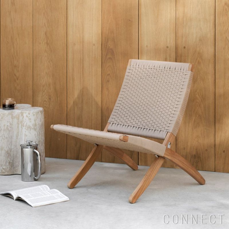 【ポイント10倍】CARL HANSEN & SON （カール・ハンセン＆サン） / MG501 キューバチェア / チーク材・無塗装・フラットロープ  セサミ（Sesame 083） / 屋外用ラウンジチェア