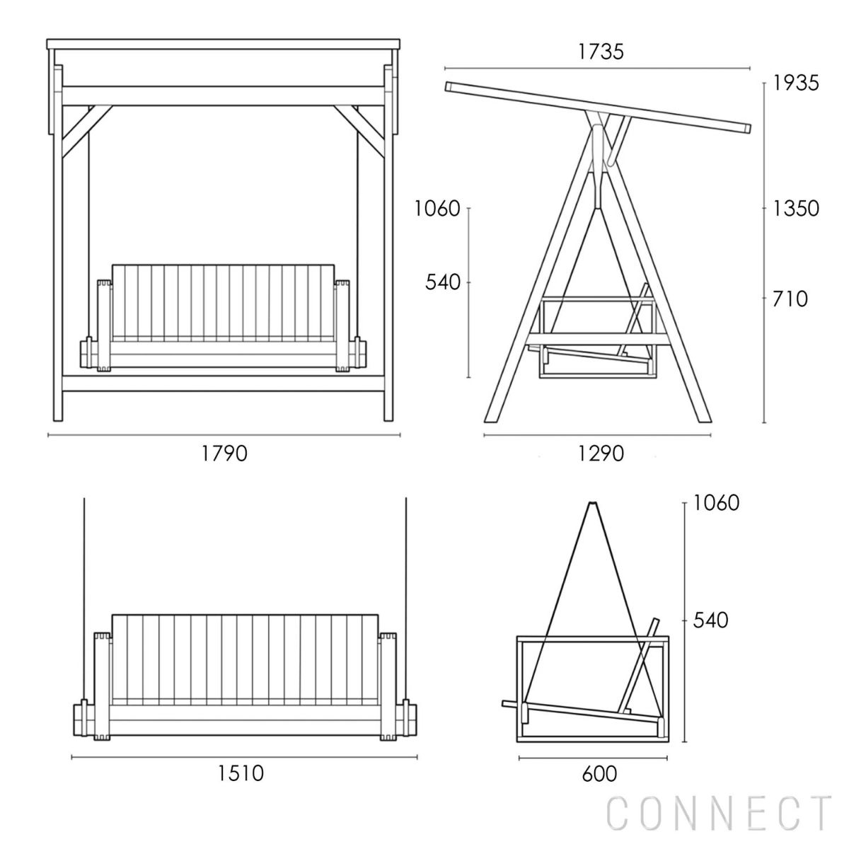 CARL HANSEN & SON （カール・ハンセン＆サン） / BK13 / BK17 / SWING SOFA（スィングソファ） / ブランコ / チーク材・無塗装 / INDOOR-OUTDOOR（屋外・アウトドア用）