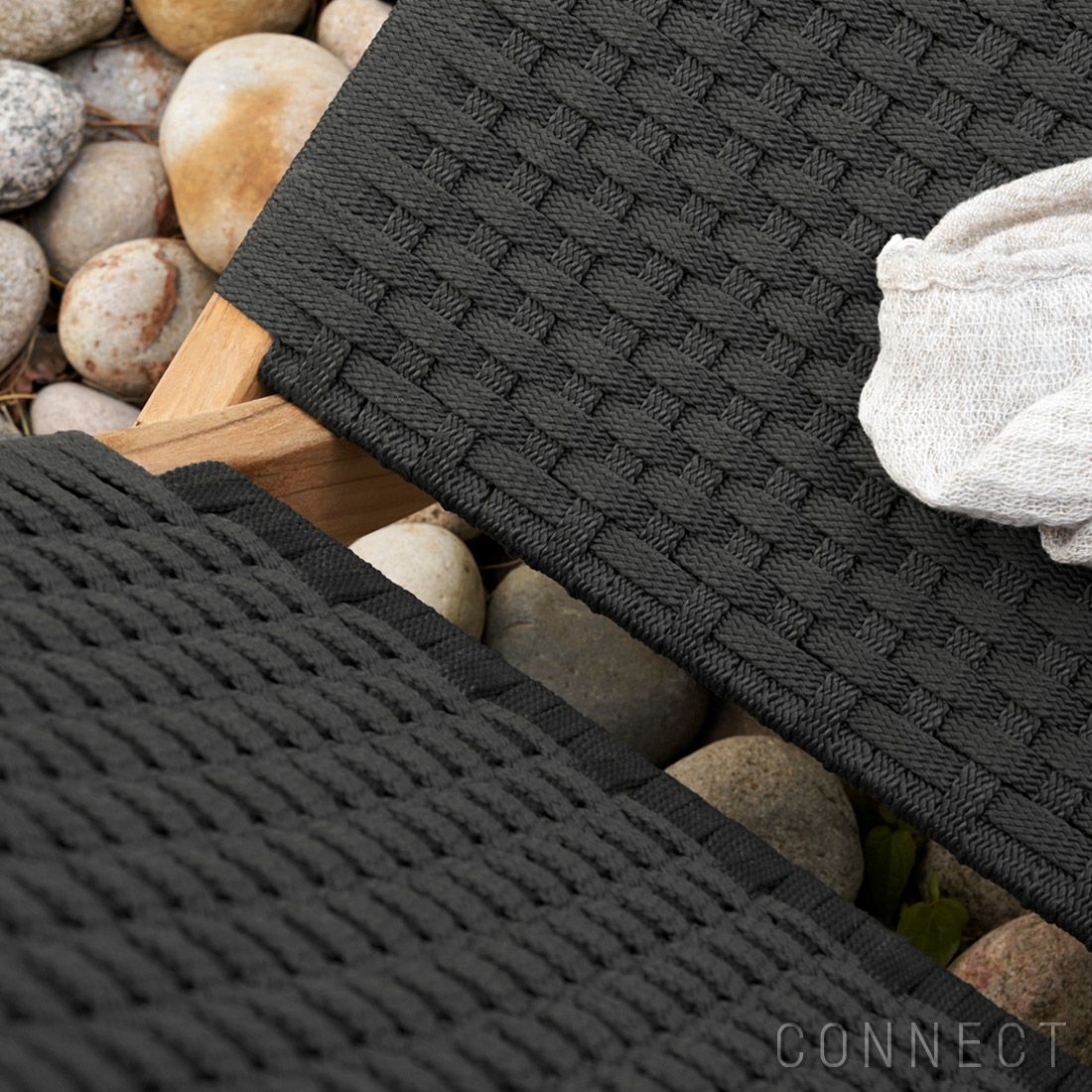 CARL HANSEN & SON （カール・ハンセン＆サン） / MG501 キューバチェア / チーク材・無塗装・フラットロープ チャコール（Charcoal 1402） / 屋外用ラウンジチェア