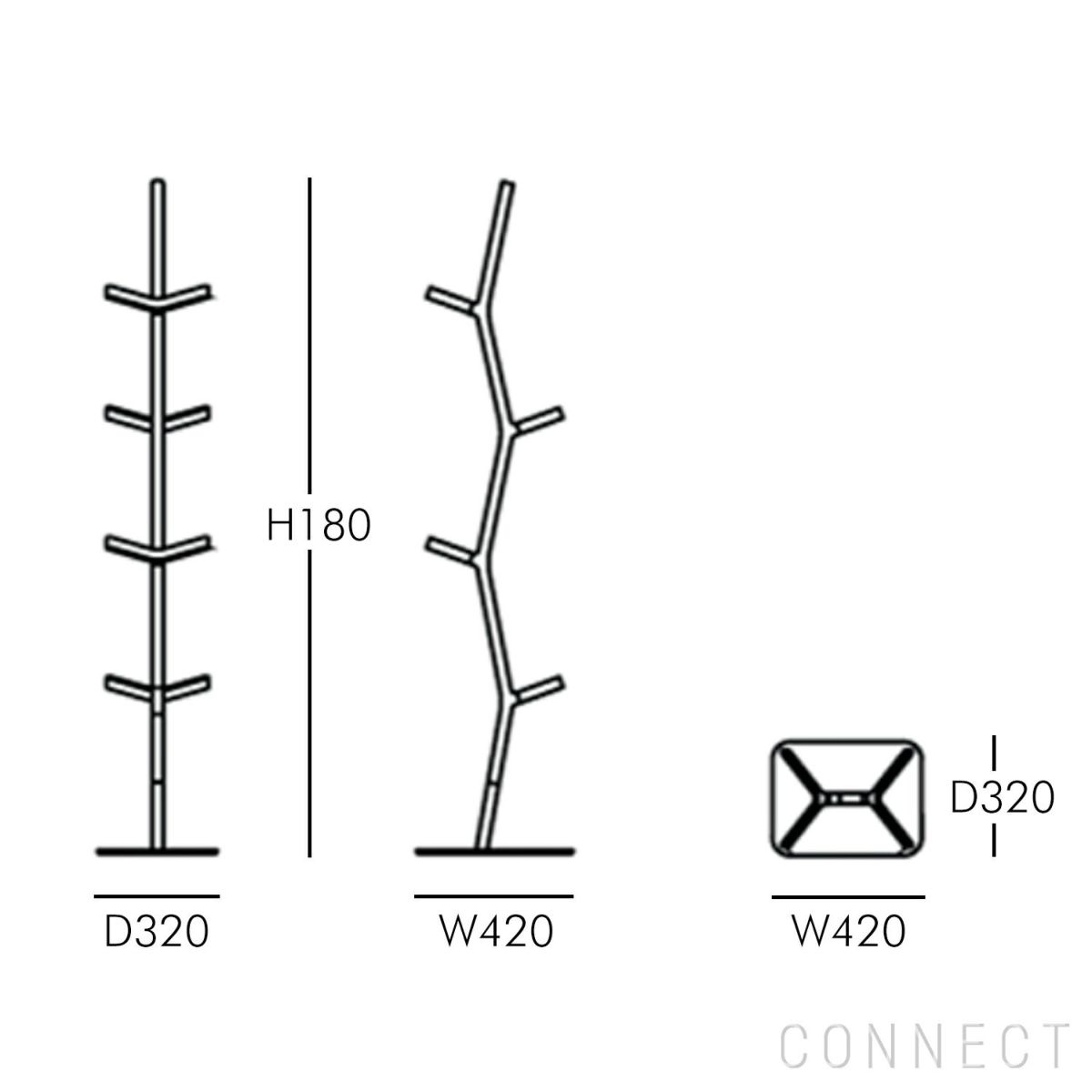 FREDERICIA（フレデリシア） / Nara Coat Stand（ナラコートスタンド） / Model 1880 / アッシュ材・ラッカー仕上げ / ブラック