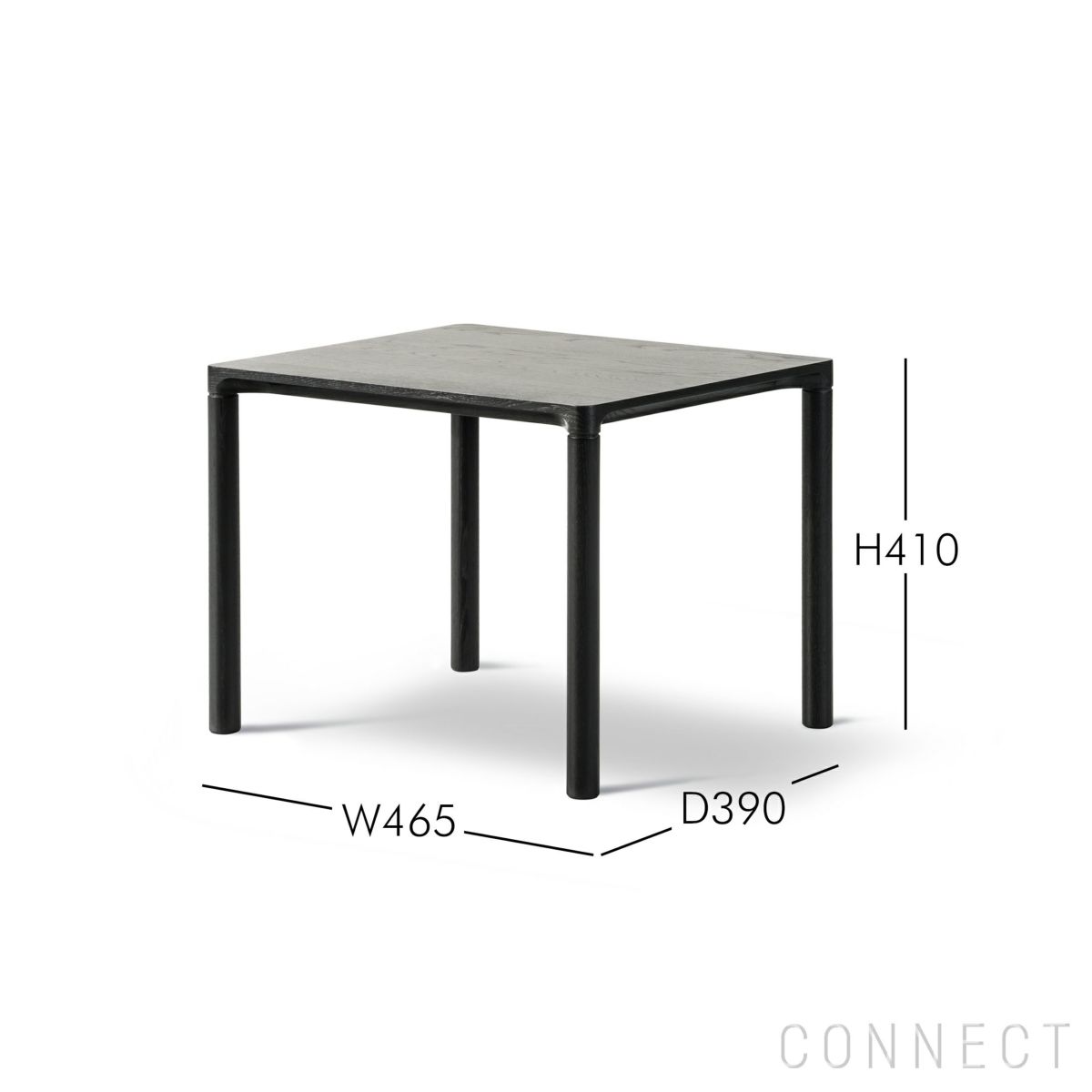 FREDERICIA（フレデリシア） / Piloti Wood Coffee Table（ピロッティウッドコーヒーテーブル） / Model 6705 / オーク材・ラッカー仕上げ / ブラック塗装 / 46.5×39