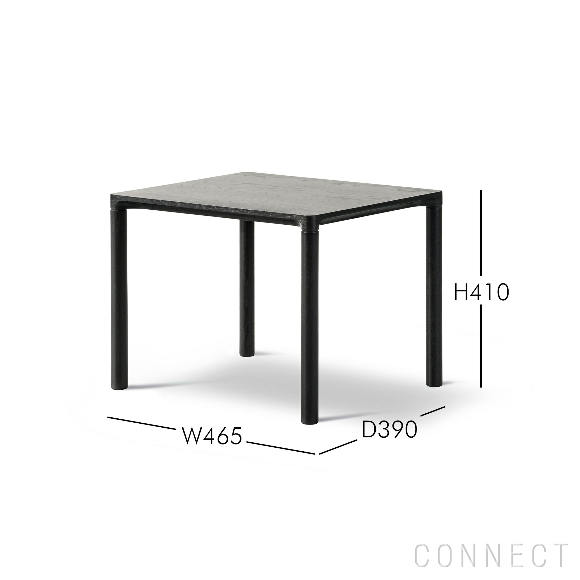 FREDERICIA（フレデリシア） / Piloti Wood Coffee Table（ピロッティウッドコーヒーテーブル） / Model 6705 / オーク材・ラッカー仕上げ / ブラック塗装 / 46.5×39
