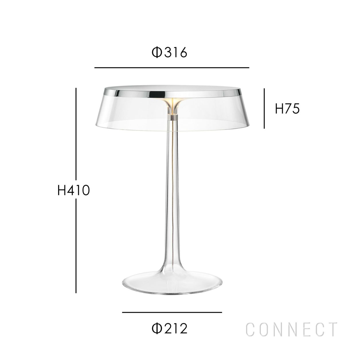  FLOS（フロス） / BON JOUR（ボンジュール） / クローム / クリア / テーブルランプ