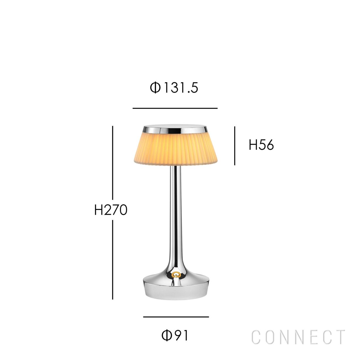 BON JOUR UNPLUGGED OPTIC（ボンジュール アンプラグド オプティック）/ クローム / ソフト / テーブルランプ