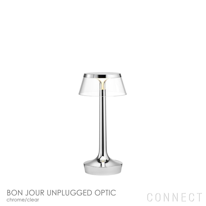 BON JOUR UNPLUGGED OPTIC（ボンジュール アンプラグド オプティック）/ クローム / クリア / テーブルランプ