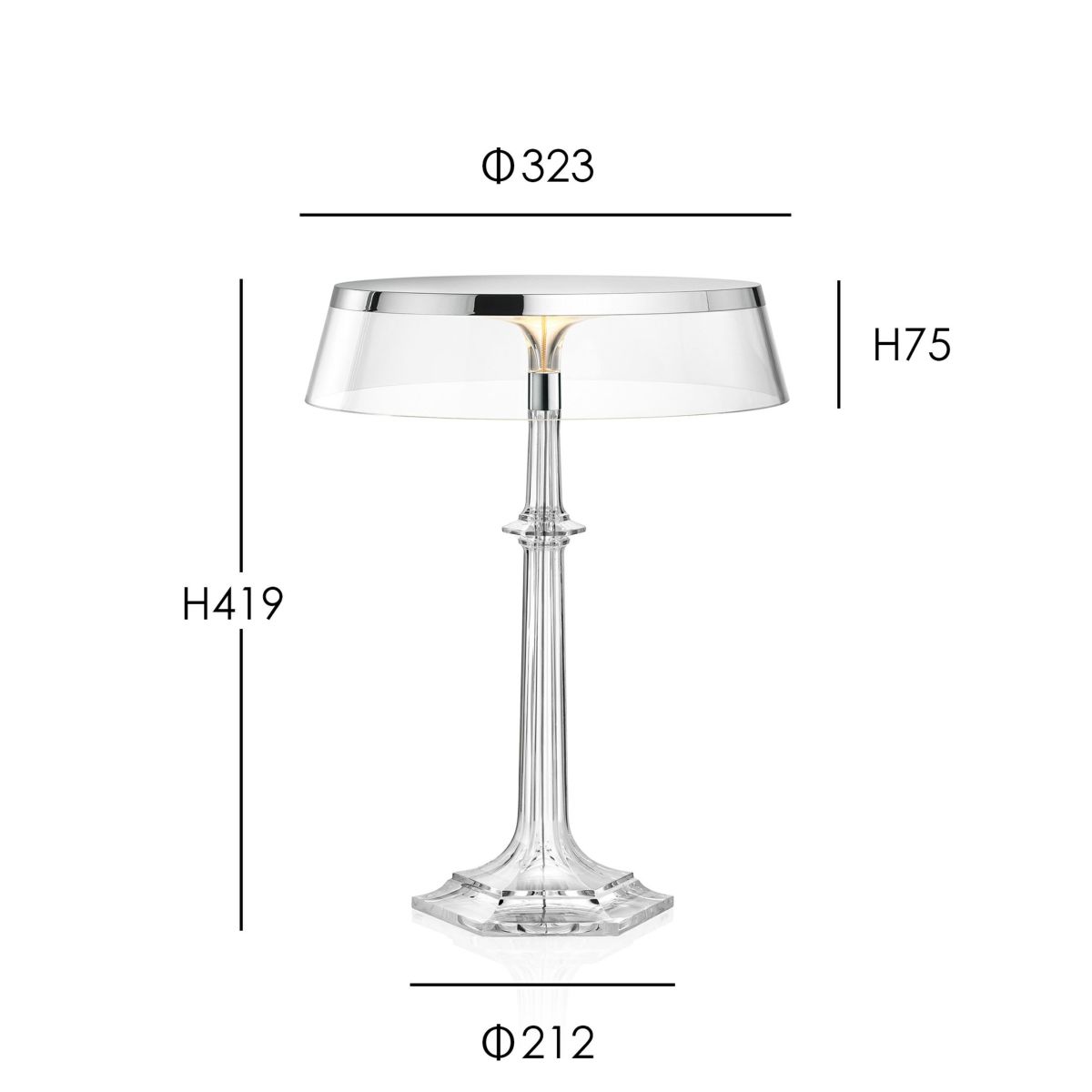 BON JOUR VERSAILLES（ボンジュール　ベルサイユ）/ クローム / クリア / テーブルランプ