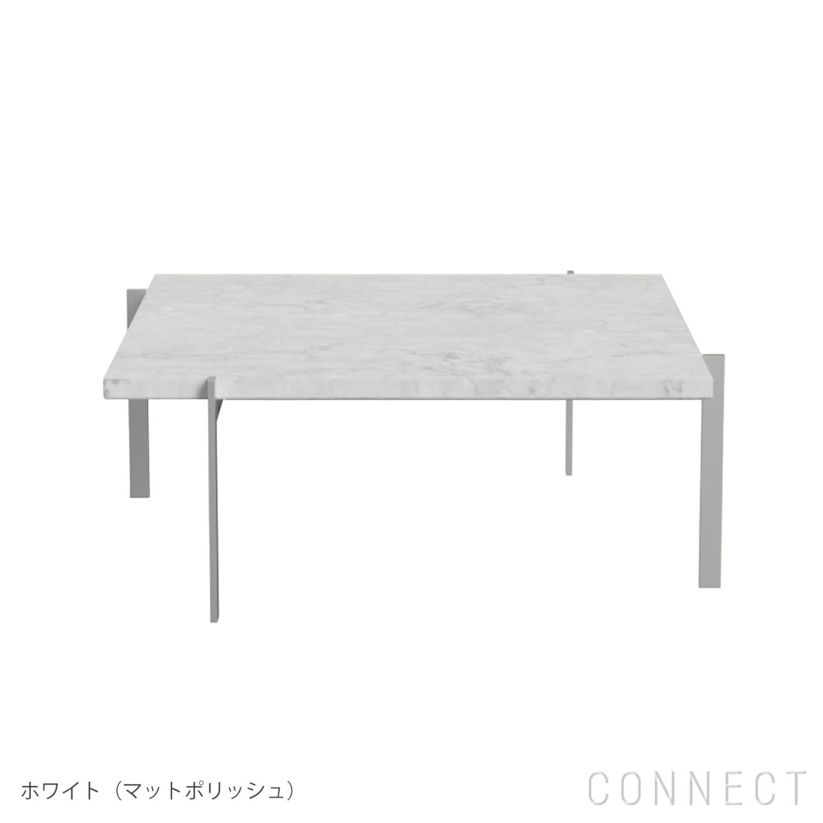 FRITZ HANSEN（フリッツ・ハンセン） / PK61 / 大理石（マットポリッシュ：ホワイト） / サテン仕上げステンレススチール / コーヒーテーブル / 80×80cm