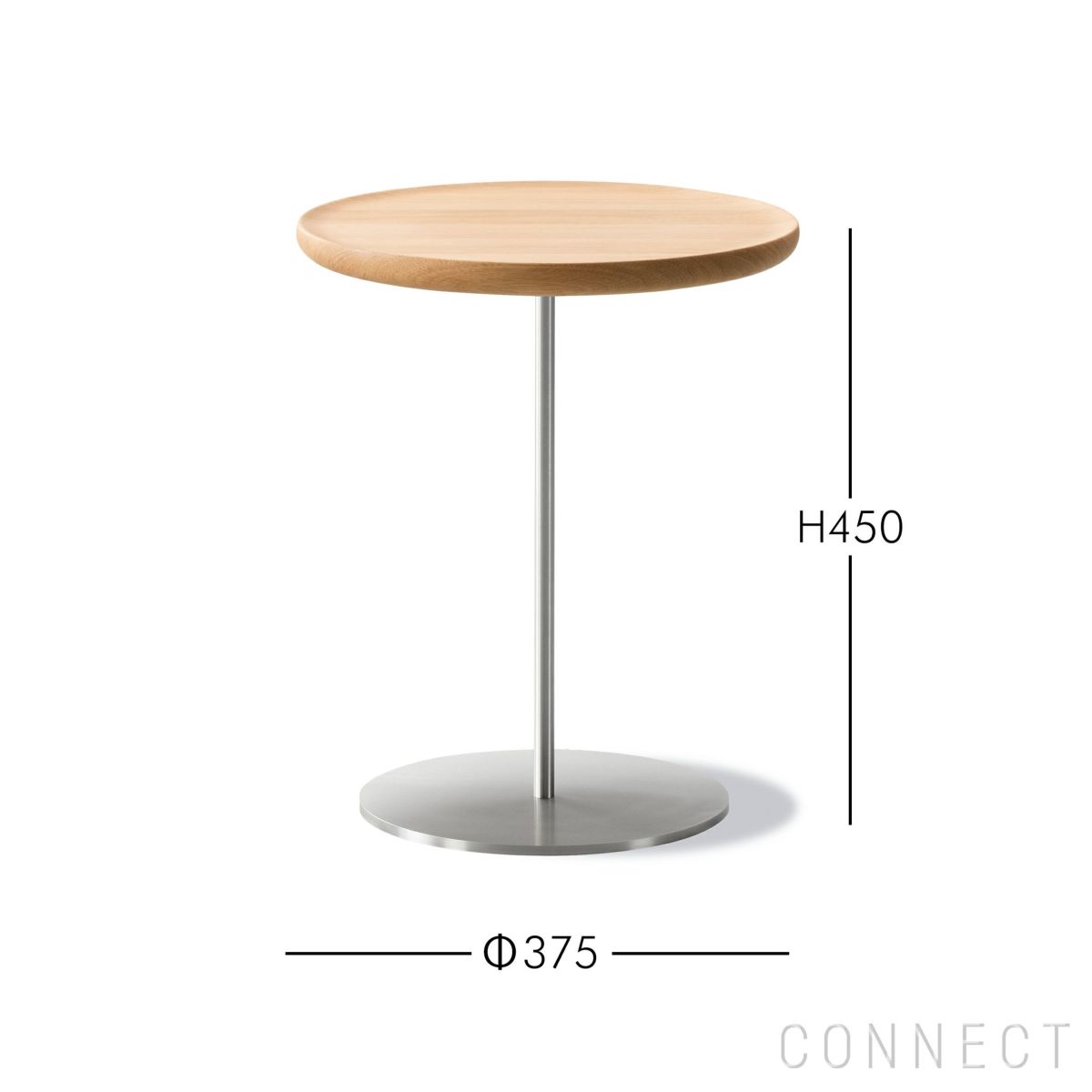 FREDERICIA（フレデリシア） / Pal Side Table（パルサイドテーブル） / Model 6751 / オーク材・ライトオイル仕上げ / ステンレスベース / Φ37.5