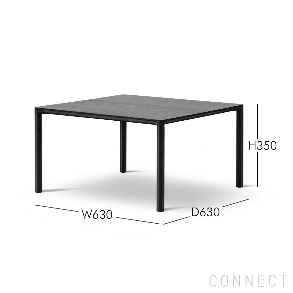 FREDERICIA（フレデリシア） / Piloti Wood Coffee Table（ピロッティウッドコーヒーテーブル） / Model 6725 / オーク材・ラッカー仕上げ / ブラック塗装 / 63×63