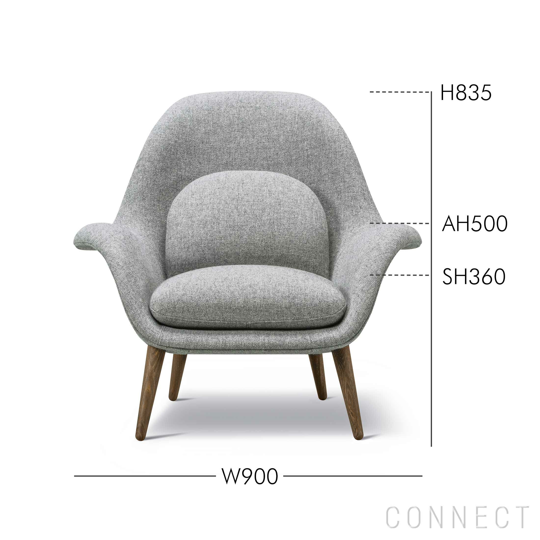 FREDERICIA（フレデリシア） / Swoon Lounge Armchair（スウーンラウンジアームチェア） / Model 1770 / スモークドオーク材・ステイン仕上げ / Hallingdal 130（ハリンダル）