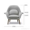 FREDERICIA（フレデリシア） / Swoon Lounge Armchair（スウーンラウンジアームチェア） / Model 1770 / スモークドオーク材・ステイン仕上げ / Hallingdal 130（ハリンダル）