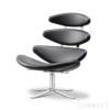 FREDERICIA（フレデリシア） / Corona Chair（コロナチェア） / Model 5000 / クロームベース / レザー（Omni Black 301） / ラウンジチェア