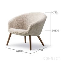 FREDERICIA（フレデリシア） / Ditzel Lounge Chair（ディッツェル ラウンジチェア） / Model 2631 / ウォルナット材・ラッカー仕上げ / シープスキン