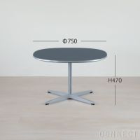 FRITZ HANSEN（フリッツ・ハンセン） / COFFEE TABLE（コーヒーテーブル）A202 / スーパー円テーブル / グレー / クローム脚