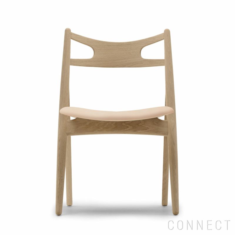 CARL HANSEN & SON （カール・ハンセン＆サン） / CH29P SAWBUCK CHAIR（ソーバックチェア） / オーク材・ソープ仕上げ / ナチュラルレザー（Sif 90） / ダイニングチェア