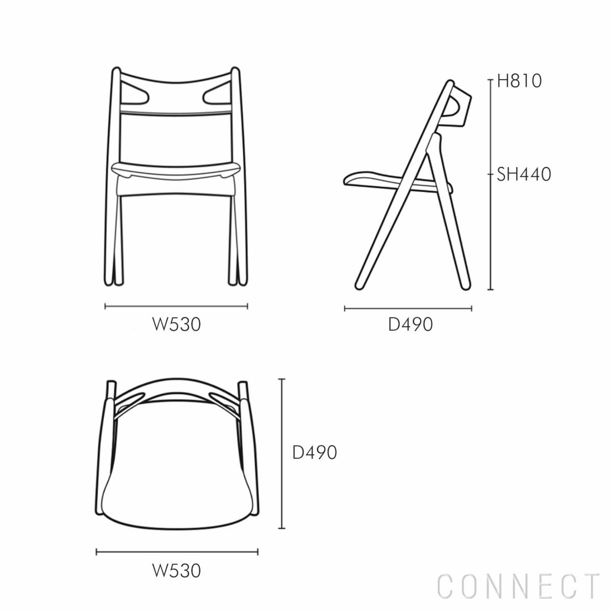 CARL HANSEN & SON （カール・ハンセン＆サン） / CH29P SAWBUCK CHAIR（ソーバックチェア） / オーク材・ソープ仕上げ / ナチュラルレザー（Sif 90） / ダイニングチェア