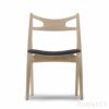 CARL HANSEN & SON （カール・ハンセン＆サン） / CH29P SAWBUCK CHAIR（ソーバックチェア） / オーク材・ホワイトオイル仕上げ / ブラックレザー（Thor 301） / ダイニングチェア