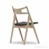 CARL HANSEN & SON （カール・ハンセン＆サン） / CH29P SAWBUCK CHAIR（ソーバックチェア） / オーク材・ホワイトオイル仕上げ / ブラックレザー（Thor 301） / ダイニングチェア