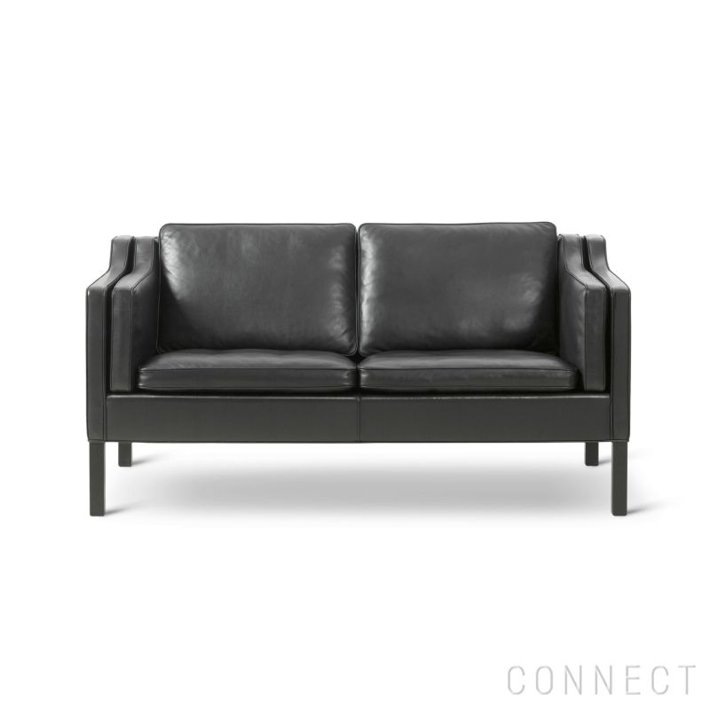 ☆美品☆ FREDERICIA フレデリシア［ Mogensen 2209 Sofa ］３人掛けソファ/トリプルソファ/ブラック/ボーエ・モーエンセン/ 革/北欧 - 家具、インテリア