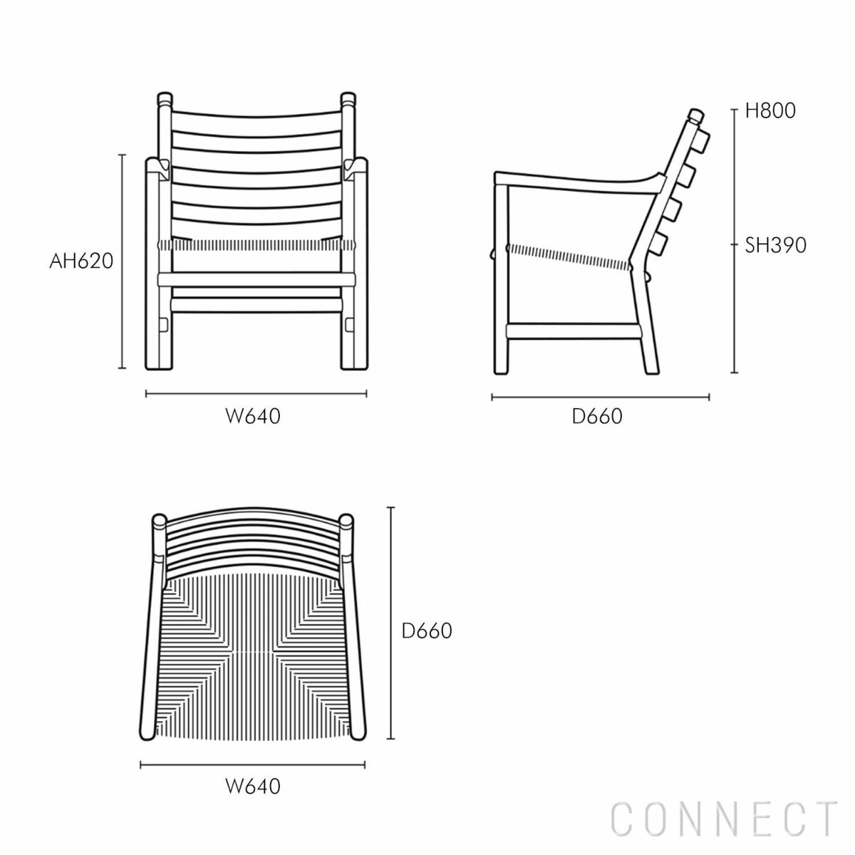 CARL HANSEN & SON （カール・ハンセン＆サン） / CH44 / オーク材・ソープ仕上げ /  ラウンジチェア
