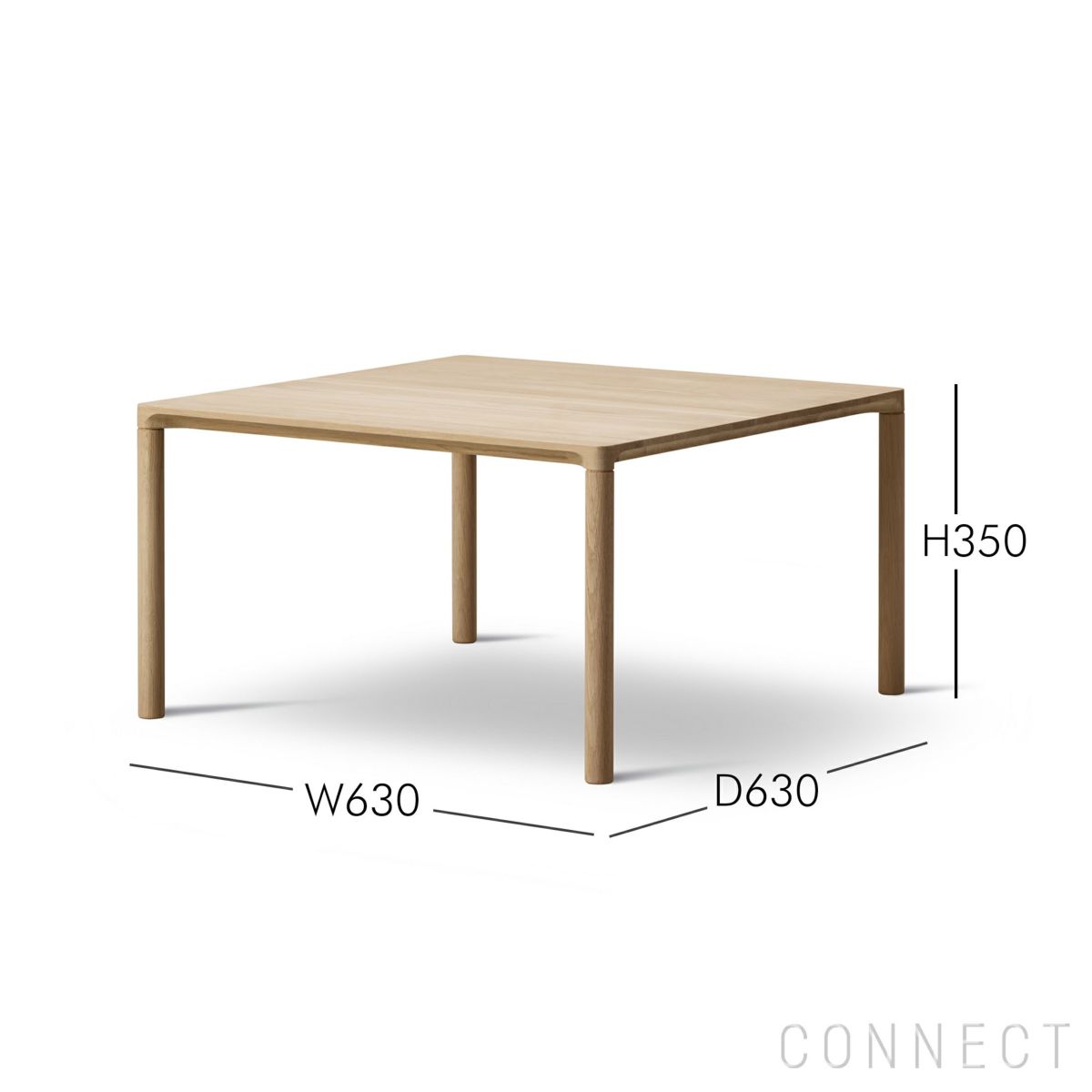 FREDERICIA（フレデリシア） / Piloti Wood Coffee Table（ピロッティウッドコーヒーテーブル） / Model 6725 / オーク材・ライトオイル仕上げ / 63×63