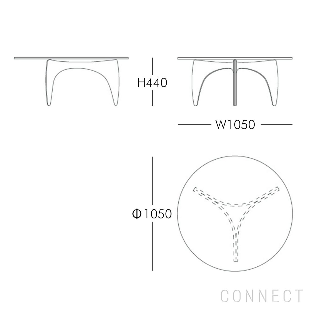 FRITZ HANSEN（フリッツ・ハンセン） / PK60（ピーケー60 ） / ブラックカラードアッシュ / コーヒーテーブル / ガラス天板 / Φ105cm