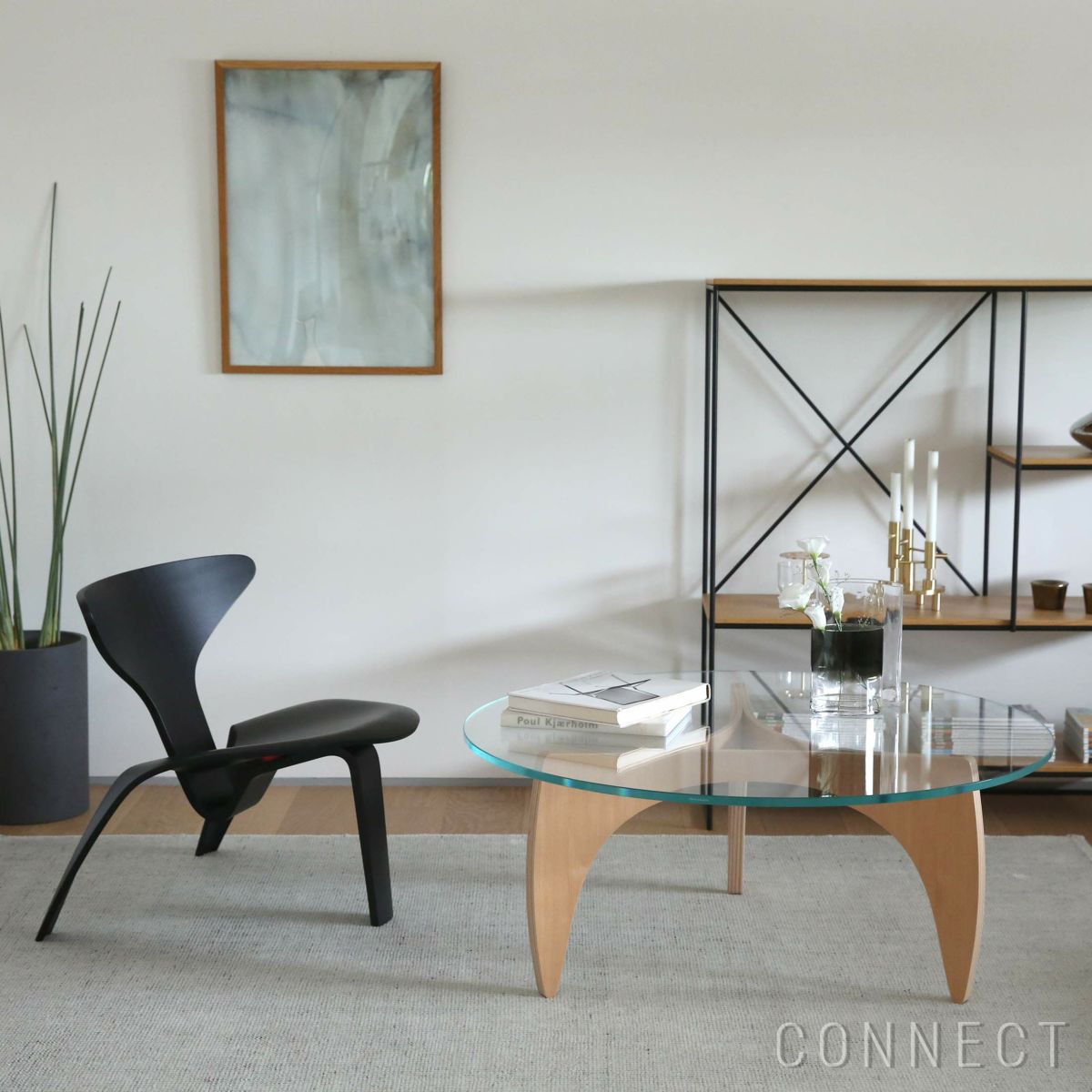 FRITZ HANSEN（フリッツ・ハンセン） / PK60（ピーケー60） / オレゴンパイン / コーヒーテーブル / ガラス天板 / Φ105cm