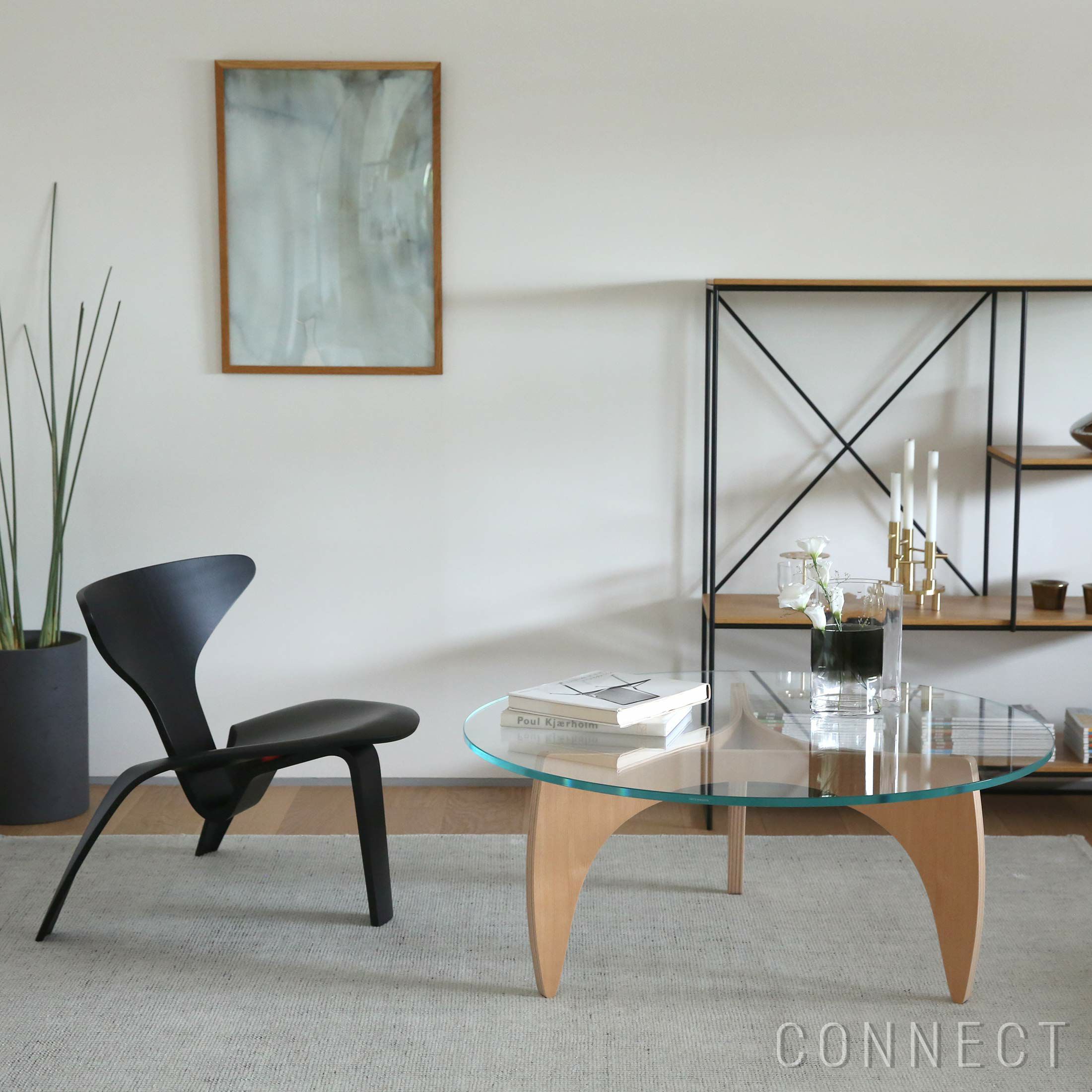 FRITZ HANSEN（フリッツ・ハンセン） / PK60（ピーケー60） / オレゴンパイン / コーヒーテーブル / ガラス天板 / Φ105cm