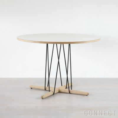 【DINING SET キャンペーン対象・pt10倍】CARL HANSEN & SON （カール・ハンセン＆サン） E020 / EMBRACE TABLE / オーク材・ソープ仕上げ・ホワイトラミネート・ブラック脚 / φ110cm / ダイニングテーブル