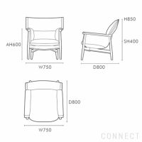 CARL HANSEN & SON（カール・ハンセン＆サン） / E015 EMBRACE LOUNGE CHAIR / オーク材・オイル仕上げ / ブラックレザー（Sif 98） / ラウンジチェア