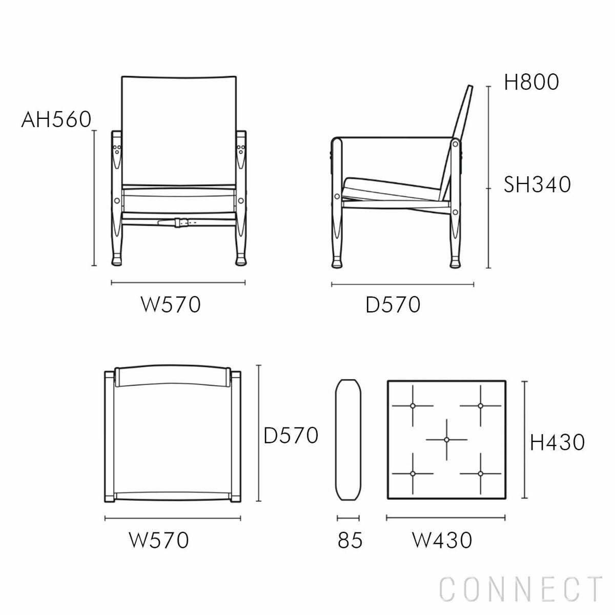 CARL HANSEN & SON （カール・ハンセン＆サン）/ KK47000 SAFARI CHAIR / アッシュ材・ホワイトオイル仕上げ / Thor 307