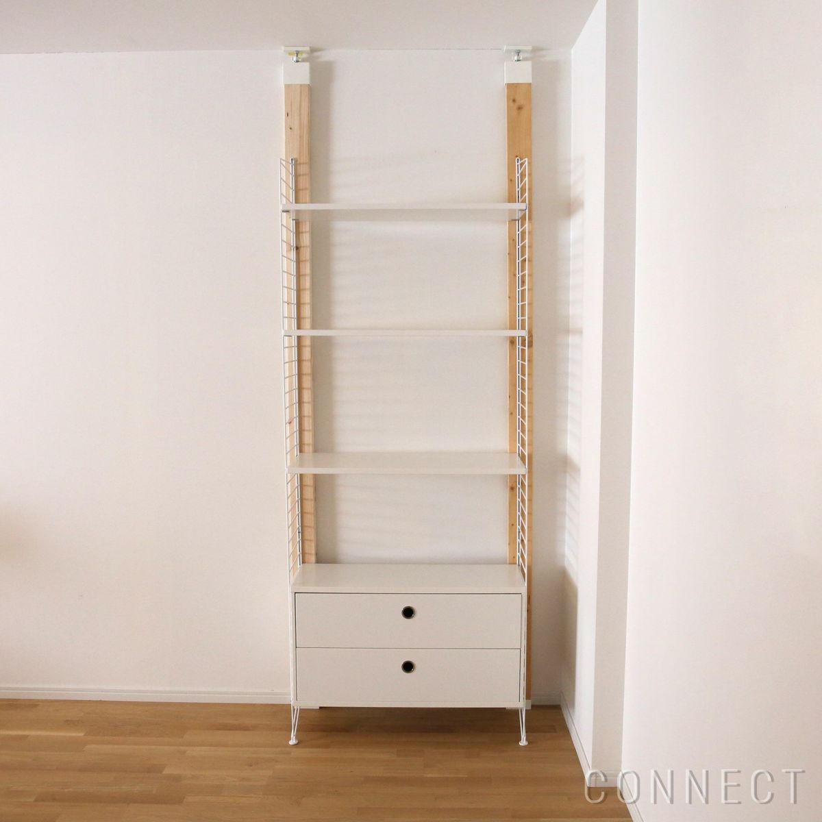 String（ストリング） / ストリング システム / チェスト＋フロアパネル / H200×W80×D30 / ホワイト / 壁面収納