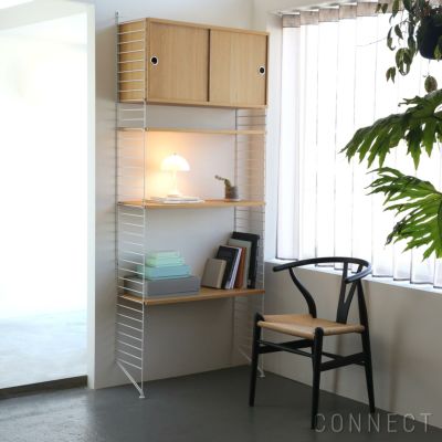 String Furniture（ストリング ファニチャー） / String System（ストリング システム） / キャビネット＋フロアパネル / W80×D30×H200cm / オーク×ホワイト / 壁面収納