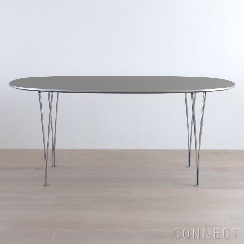 PK展pt10倍】【レビュー特典あり】FRITZ HANSEN（フリッツ・ハンセン） / TABLE SERIES（テーブルシリーズ）B616 /  スーパー楕円テーブル / グレー / クローム脚 | CONNECT