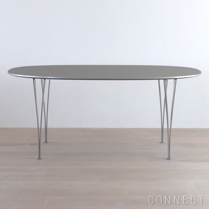 FRITZ HANSEN（フリッツ・ハンセン） / TABLE SERIES（テーブルシリーズ）B616 / スーパー楕円テーブル / グレー / クローム脚