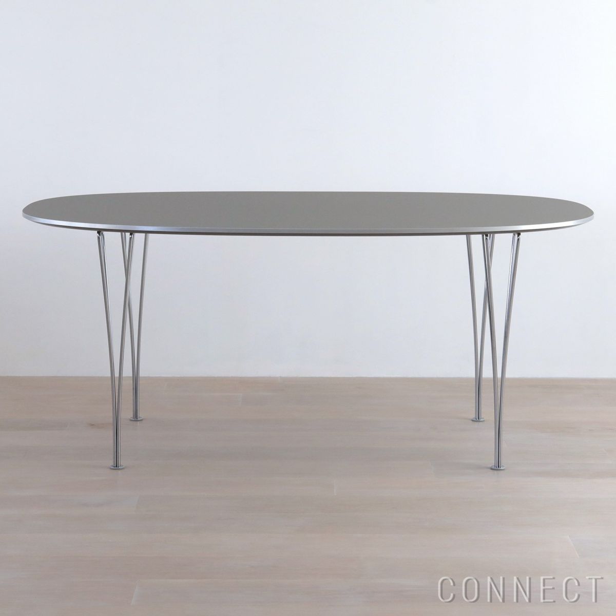 FRITZ HANSEN（フリッツ・ハンセン） / TABLE SERIES（テーブルシリーズ）B616 / スーパー楕円テーブル / グレー / クローム脚
