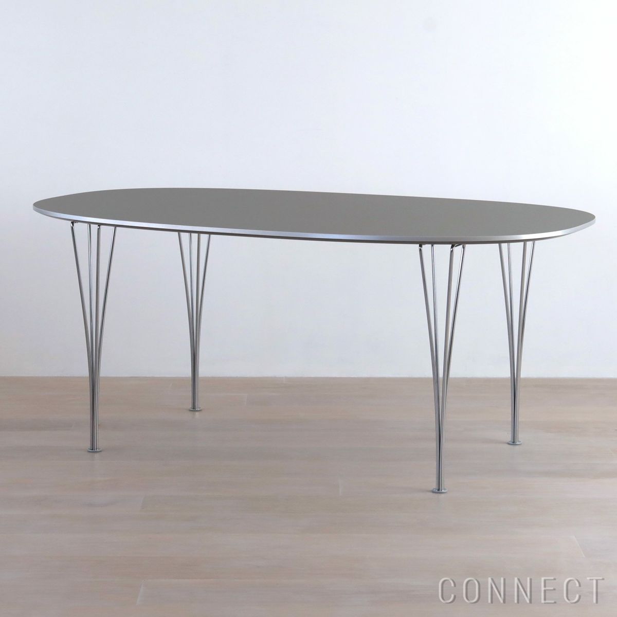 FRITZ HANSEN（フリッツ・ハンセン） / TABLE SERIES（テーブルシリーズ）B616 / スーパー楕円テーブル / グレー / クローム脚