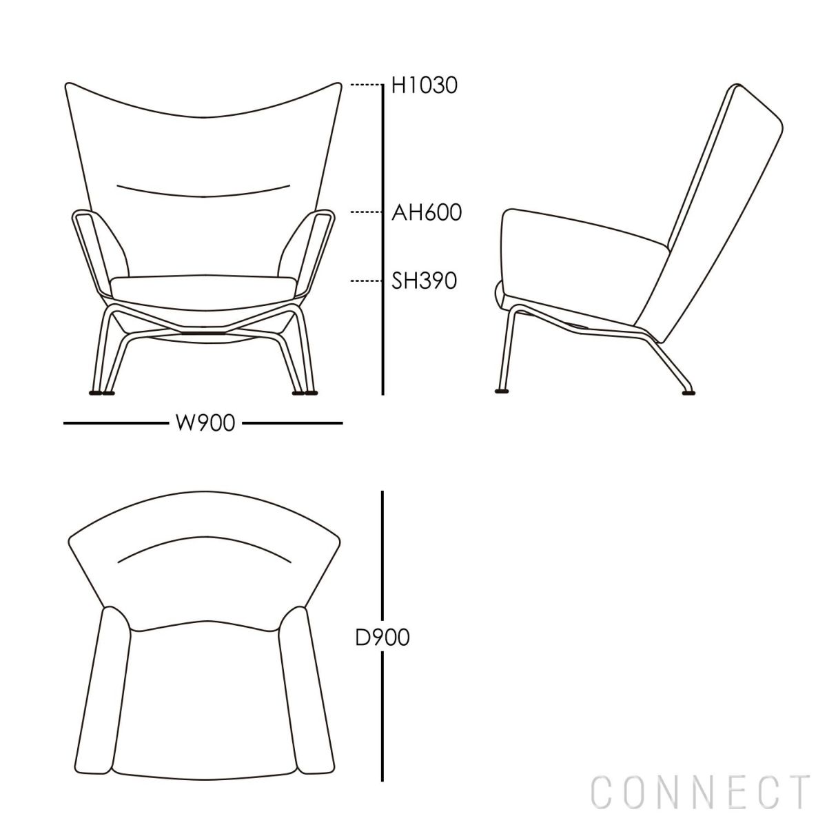 CARL HANSEN & SON（カール・ハンセン＆サン） / CH445 WING CHAIR（ウィングチェア） / ステンレススチール / Fiord（フィヨルド） 151