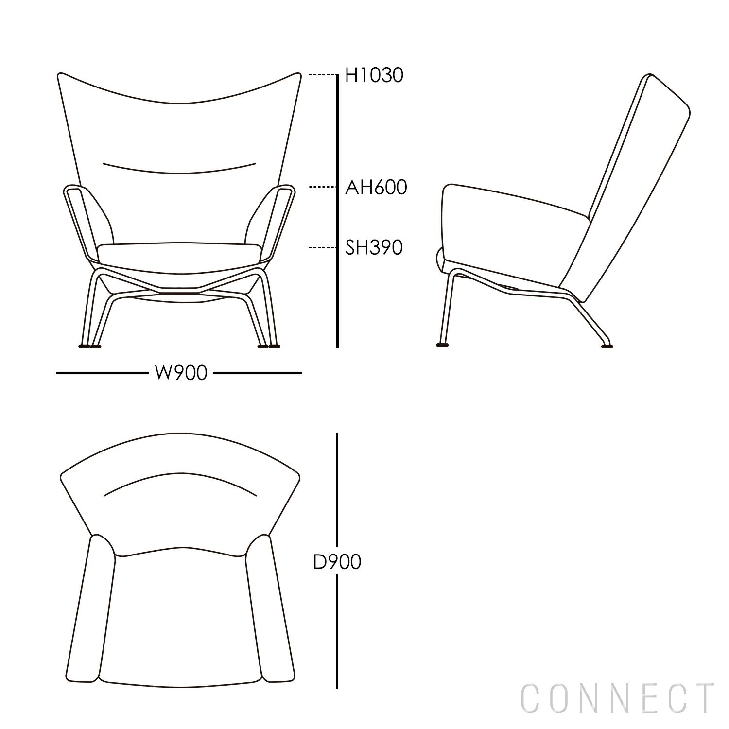 CARL HANSEN & SON（カール・ハンセン＆サン） / CH445 WING CHAIR（ウィングチェア） / ステンレススチール / Thor 301