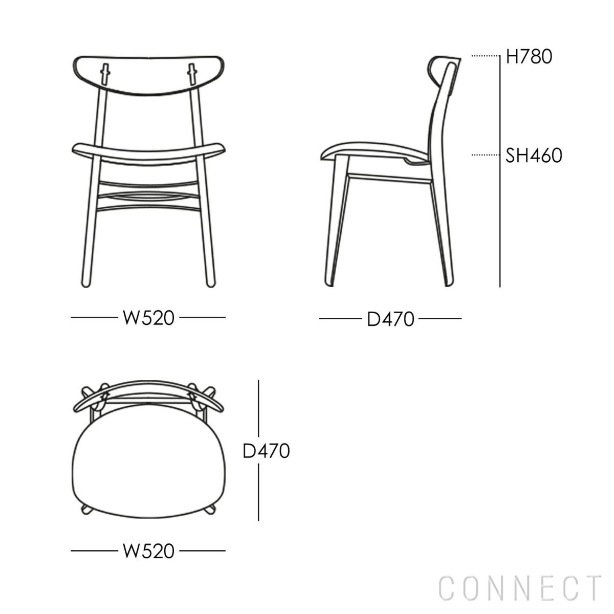 CARL HANSEN & SON（カール・ハンセン＆サン） / CH30P / オーク材・ブラック塗装 / Thor 350 / ダイニングチェア