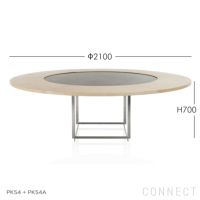 FRITZ HANSEN（フリッツ・ハンセン） / PK54（ピーケー54） / ファウスケ大理石 ロール仕上げ（グレーホワイト） / PK54A / PK54用リング状延長テーブル付き / ダイニングテーブル
