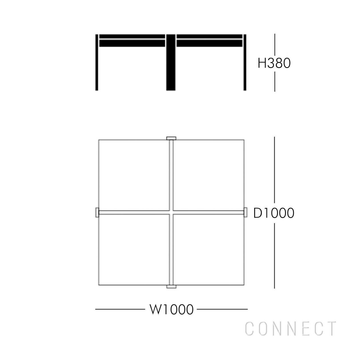 FRITZ HANSEN（フリッツ・ハンセン） / PK65（ピーケー65） / ファウスケ大理石 ロール仕上げ（グレーホワイト） / コーヒーテーブル / 100×100cm