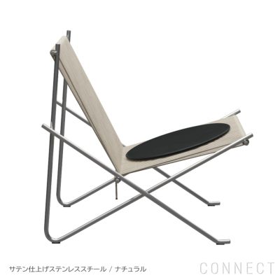 FRITZ HANSEN（フリッツ・ハンセン） / PK4（ピーケー4） / ナイロン芯入り麻ひも / クッション付き（グレースレザー） / ラウンジチェア《ケースブックプレゼント》