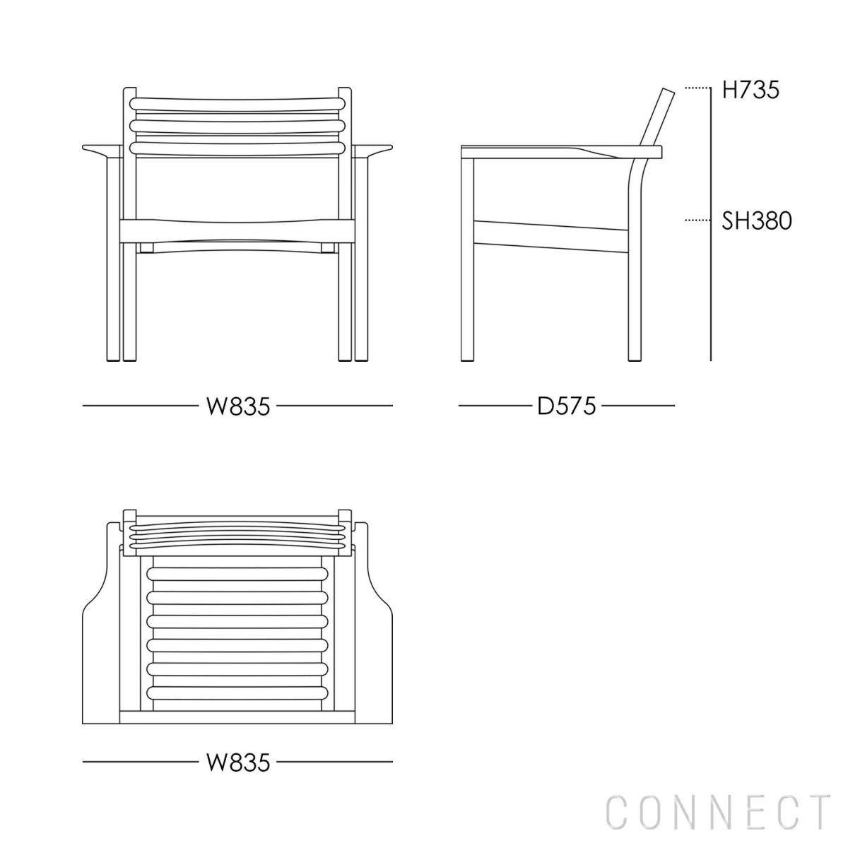 CARL HANSEN & SON （カール・ハンセン＆サン） / AH601 Outdoor Lounge Chair（AHアウトドアシリーズ） / チーク材・無塗装 / ラウンジチェア