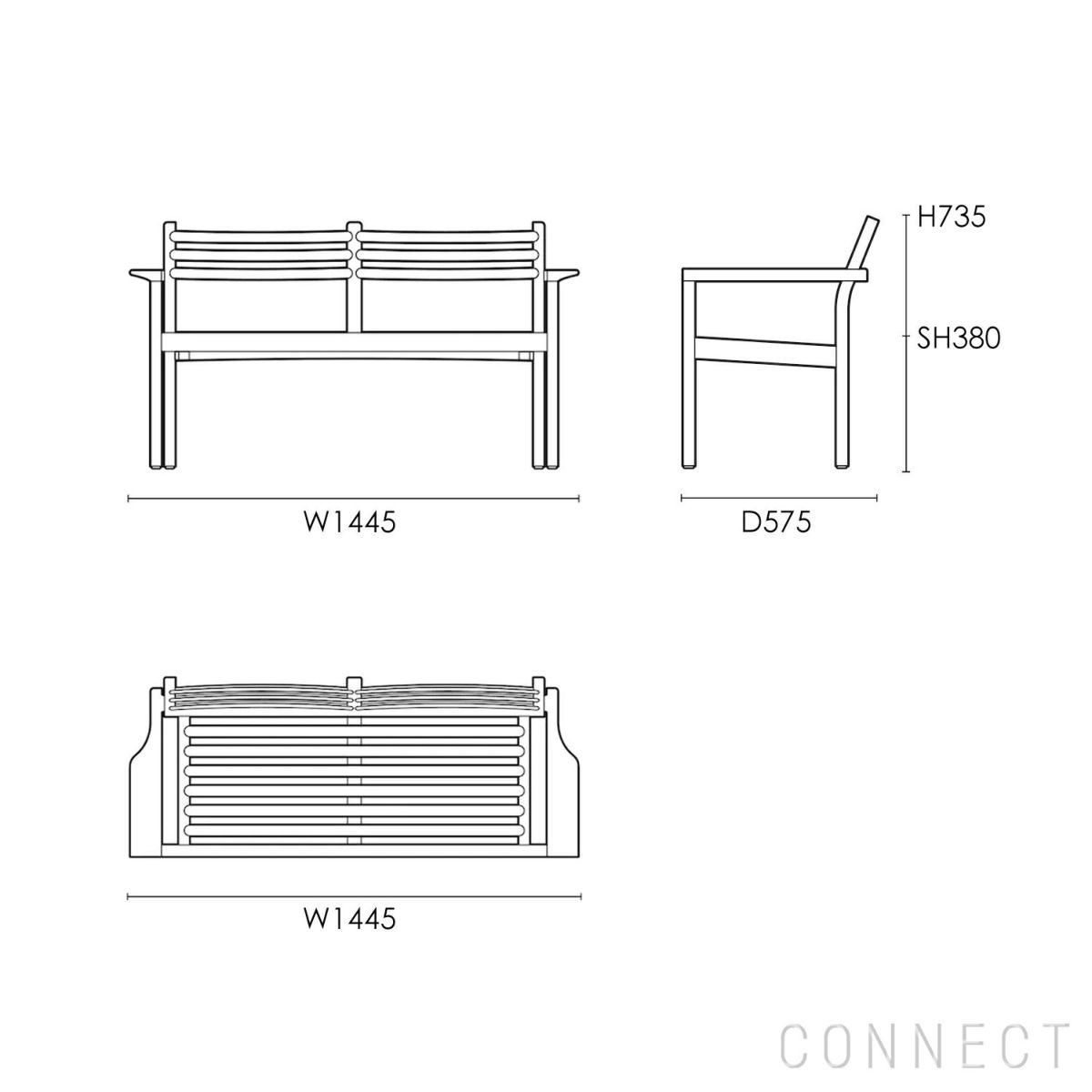 CARL HANSEN & SON （カール・ハンセン＆サン） / AH701 Outdoor Lounge Sofa（AHアウトドアシリーズ） / チーク材・無塗装 / ラウンジソファ
