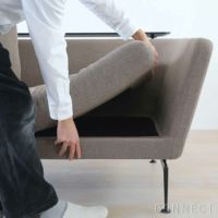 【アウトレット】Vitra（ヴィトラ） / Suita Sofa 2-Seater（スイタソファ 2シーター）バッククッション クラシック トレー付き / Dumet 17 sand melange / ベーシックダーク脚・パウダーコート仕上げ