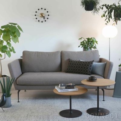 【アウトレット】Vitra（ヴィトラ） / Suita Sofa 2-Seater（スイタソファ 2シーター）バッククッション クラシック トレー付き / Dumet 17 sand melange / ベーシックダーク脚・パウダーコート仕上げ【配送設置無料