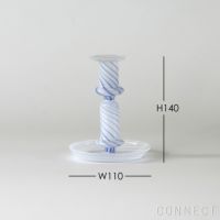 HAY（ヘイ） / FLARE STRIPE MILK M（キャンドルホルダー） / ブルー / 14cm