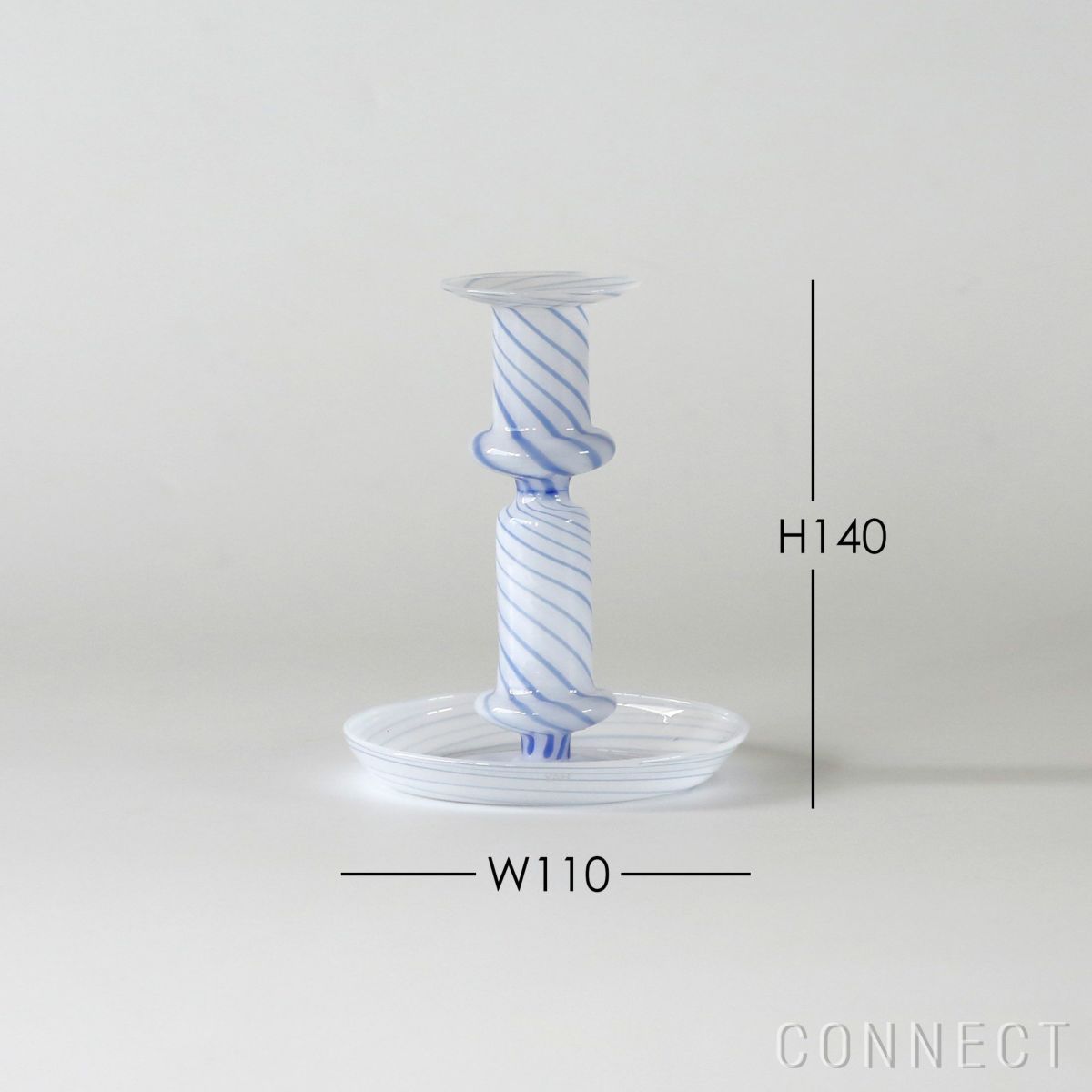 HAY（ヘイ） / FLARE STRIPE MILK M（キャンドルホルダー） / ブルー / 14cm